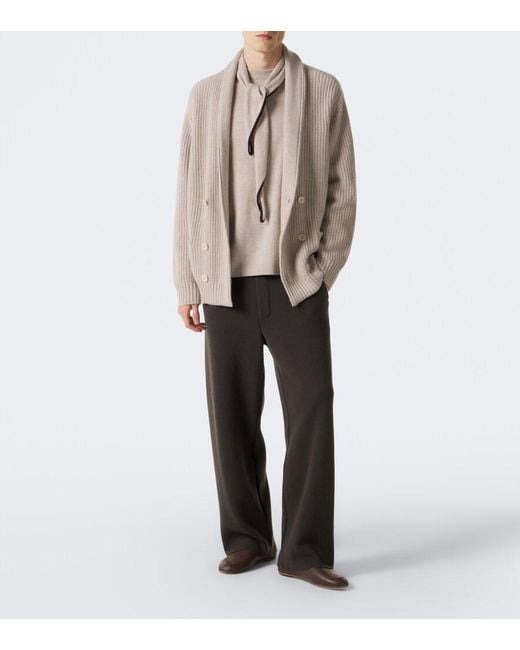 Lisa Yang Natural Lyle Double-Breasted Cashmere Cardigan for men