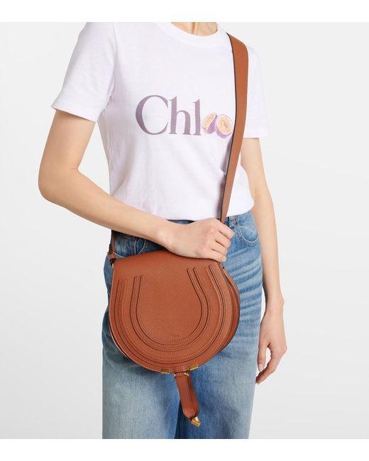 Chloé Brown Marcie Leather Crossbody Bag