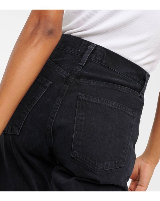 Agolde Black Ryder Patchwork High-rise Straight Jeans