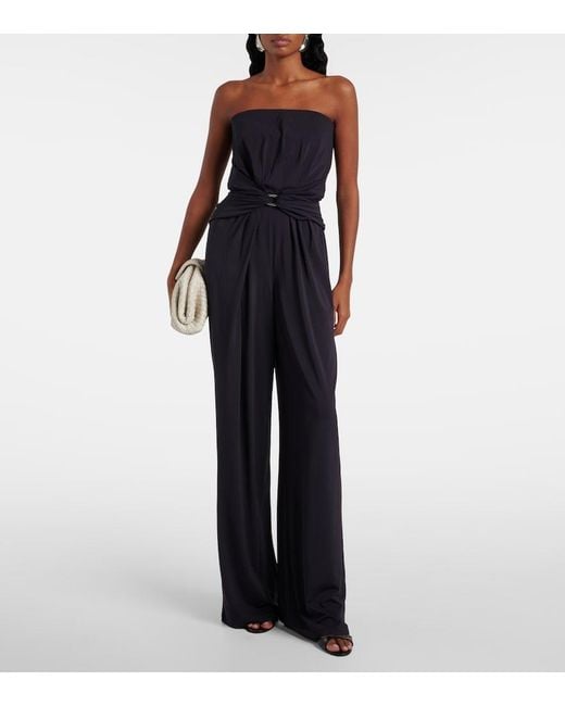 Max Mara Blue Fiero Draped Jumpsuit