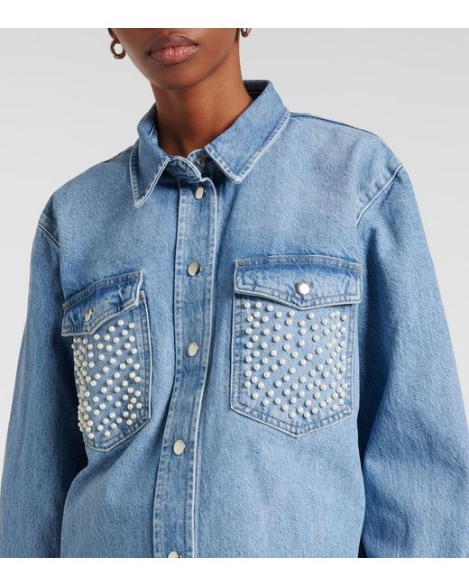 Embellished denim shirt deals