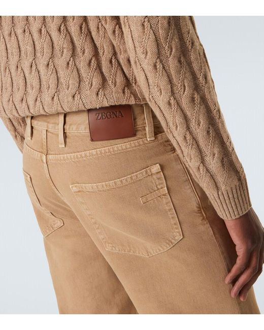 Zegna Natural Roccia Cotton Straight Pants for men