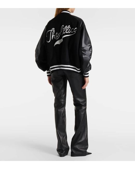 The Attico Black Wool-Blend Fleece Blouson