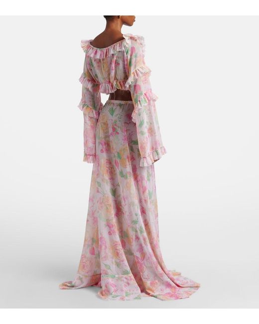 Bananhot Pink Clara Floral Maxi Skirt
