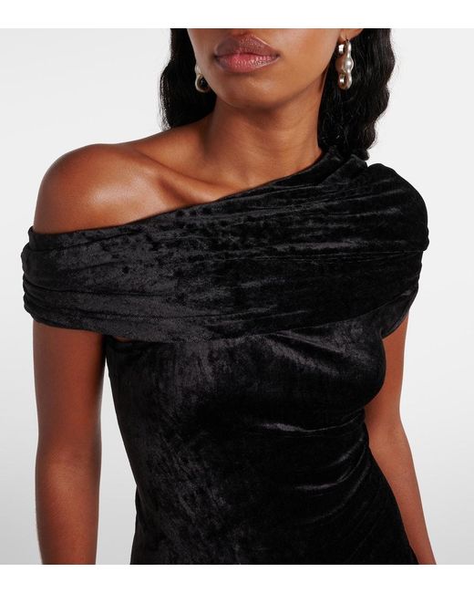 Rick Owens Black Lilies Lola Velvet Minidress