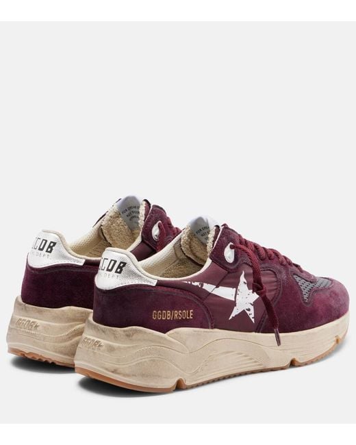 Golden Goose Deluxe Brand Purple Running Nylon Suede-Trimmed Sneakers