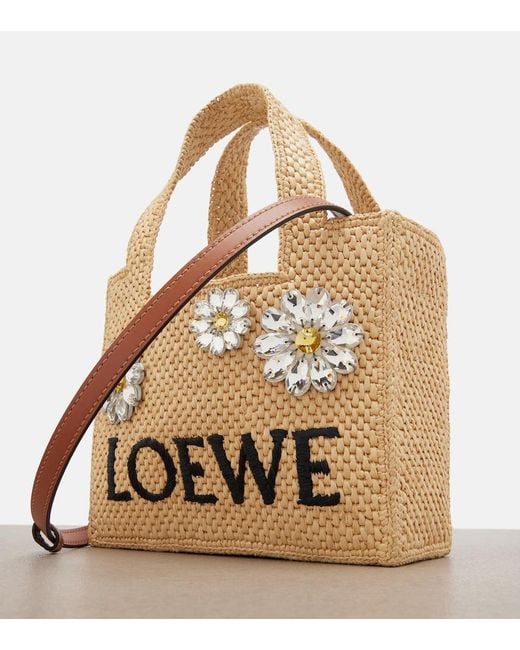 Loewe Metallic Paula's Ibiza Embellished Raffia Top-Handle Bag