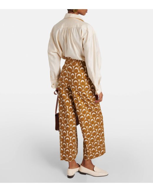 Pantalon ample Bray en coton imprime Max Mara en coloris Natural