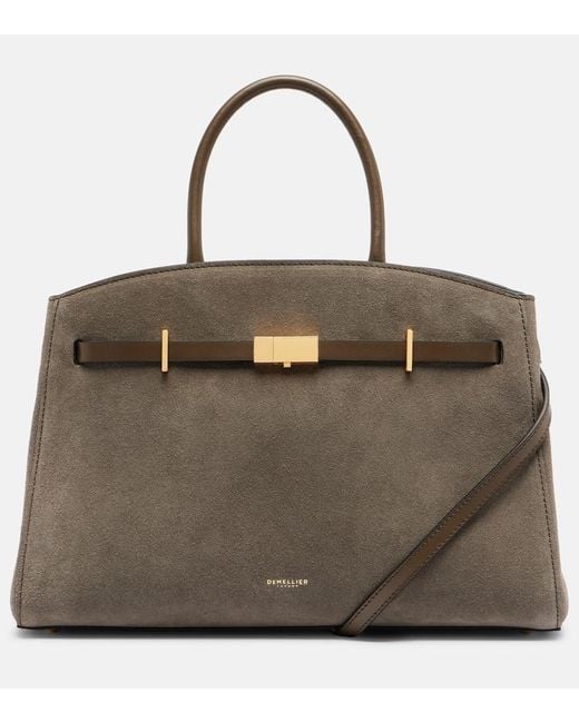 DeMellier London Brown Hudson Midi Suede Tote Bag