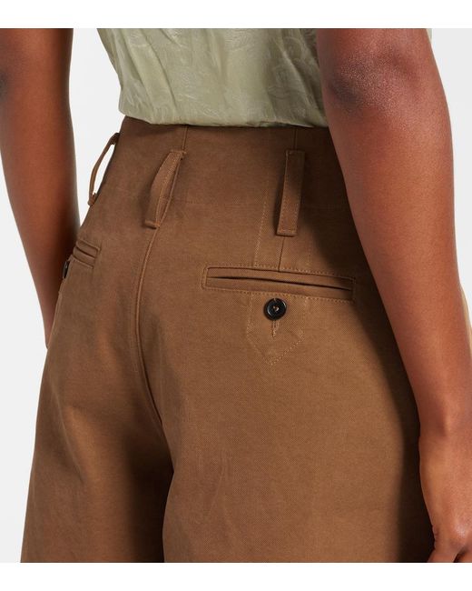 Chloé Brown High-Rise Cotton Canvas Bermuda Shorts