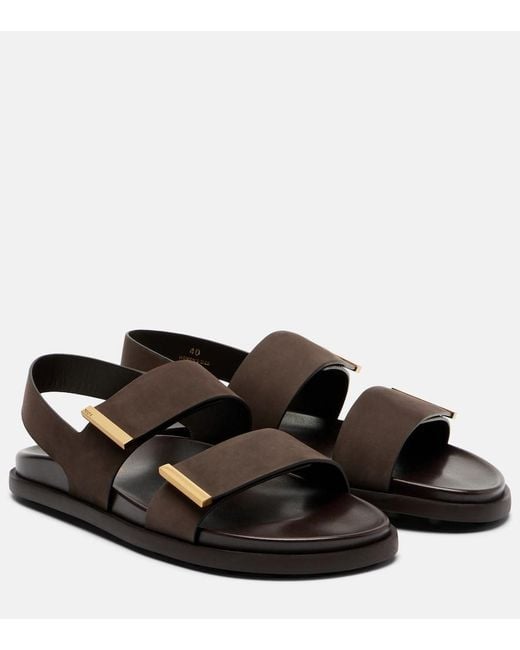 Tod's Black Suede Slingback Sandals