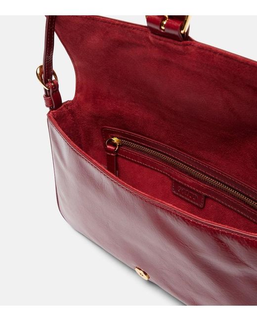 Staud Red Schultertasche Harlow Aus Leder