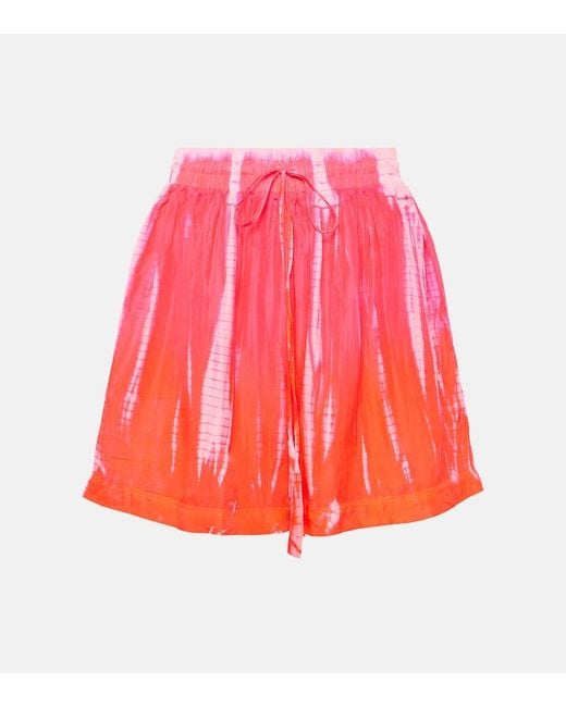 Short Tie & Dye En Soie Anna Kosturova en coloris Red
