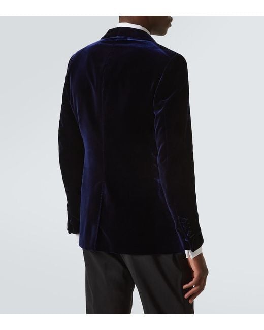 Tom Ford Blue Shelton Velvet Blazer for men