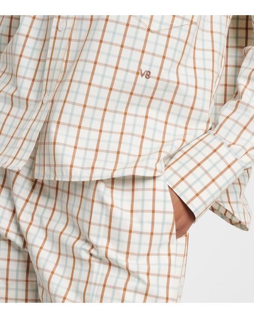 Victoria Beckham White Ellis Checked Cotton Shirt
