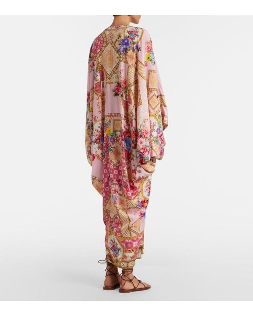 Camilla Pink Floral Silk Kaftan