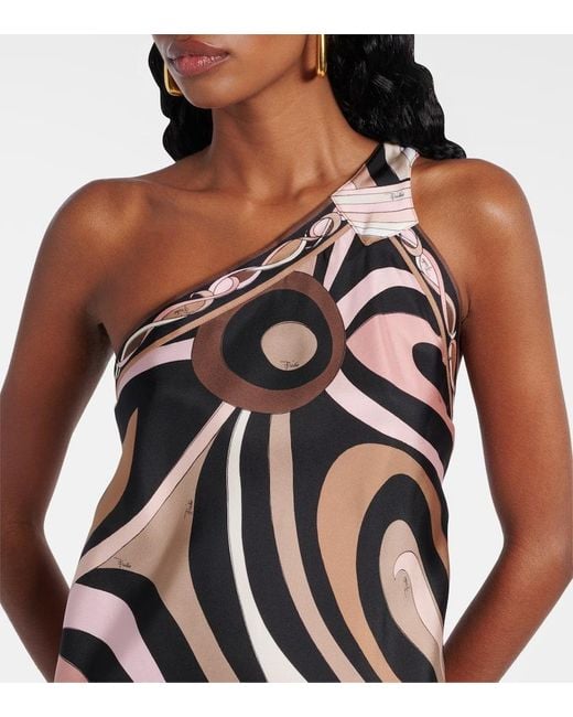 Emilio Pucci White Minikleid Marmo Aus Seide