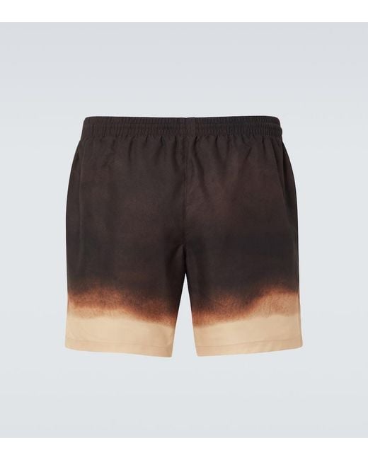 Dries Van Noten Black Ombre Swim Trunks for men