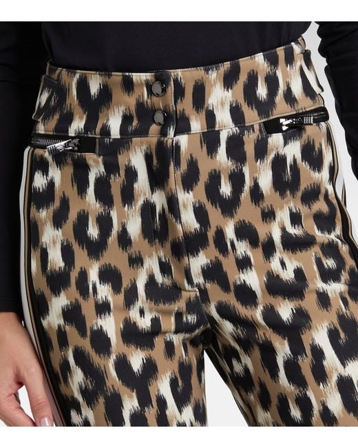 Fusalp Black Elancia Leopard-Print Ski Pants
