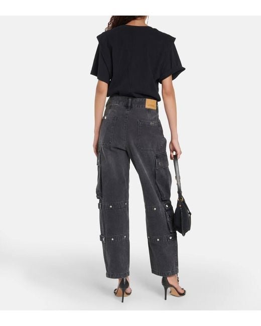 Isabel Marant Gray Elore Denim Cargo Pants