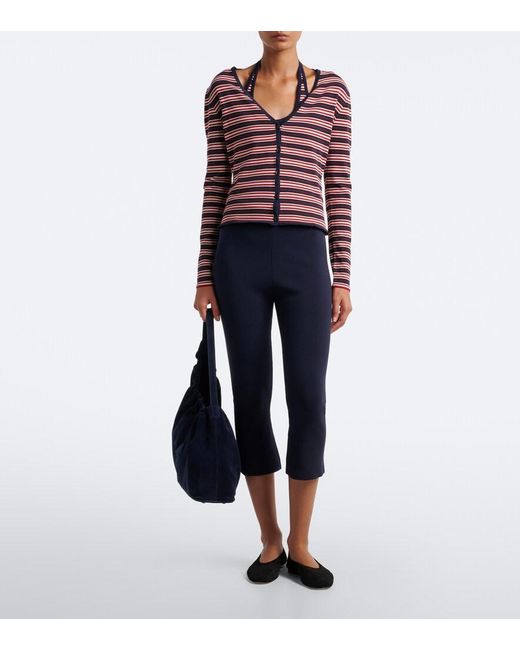 Faithfull The Brand Red Doris Striped Cotton-Blend Cardigan