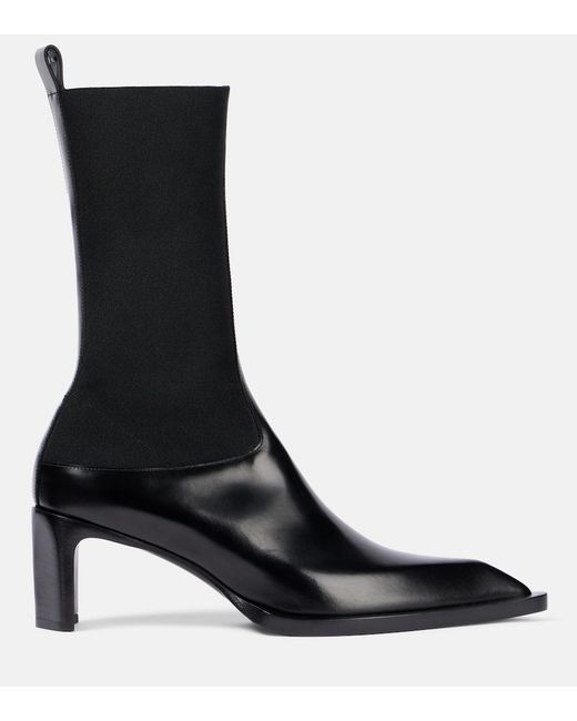 Jil Sander Black Leather Ankle Boots
