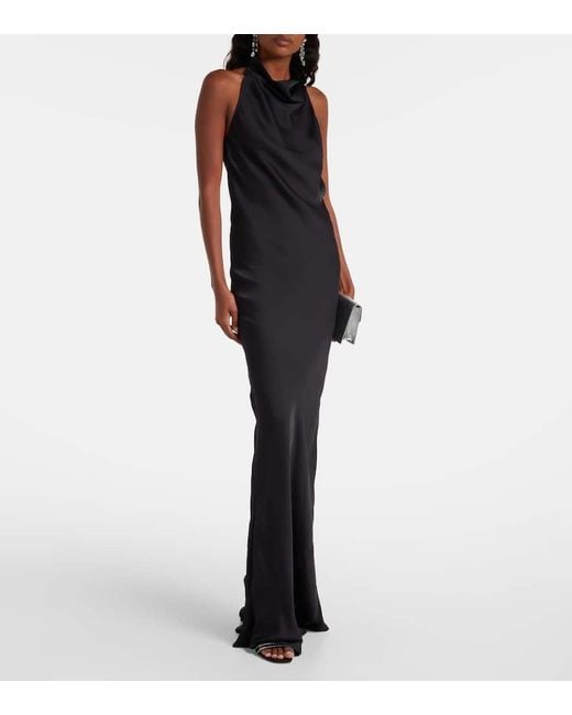 ROTATE BIRGER CHRISTENSEN Black Maxikleid Aus Satin