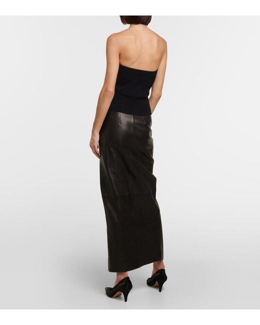 Khaite Black Jericho Rib-Knit Bustier