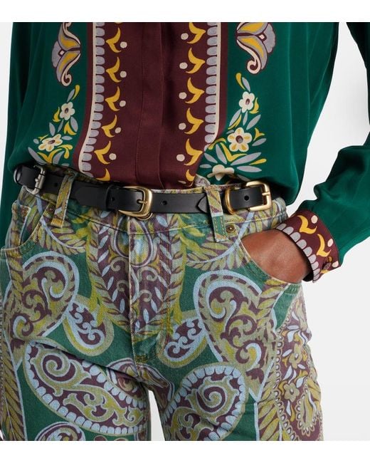 Etro Black Guertel Aus Leder