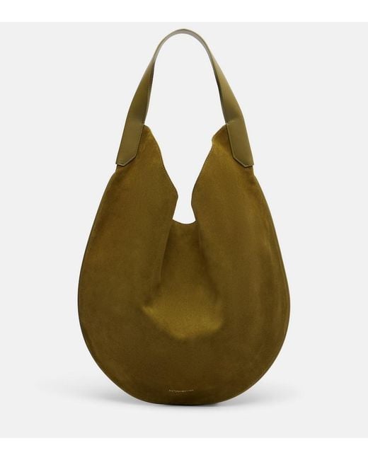 Victoria Beckham Green Soft Plie Suede Shoulder Bag