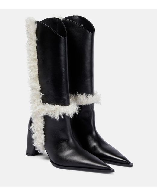 Botas Altas Bridge De Borrego Sintetico Coperni de color Black