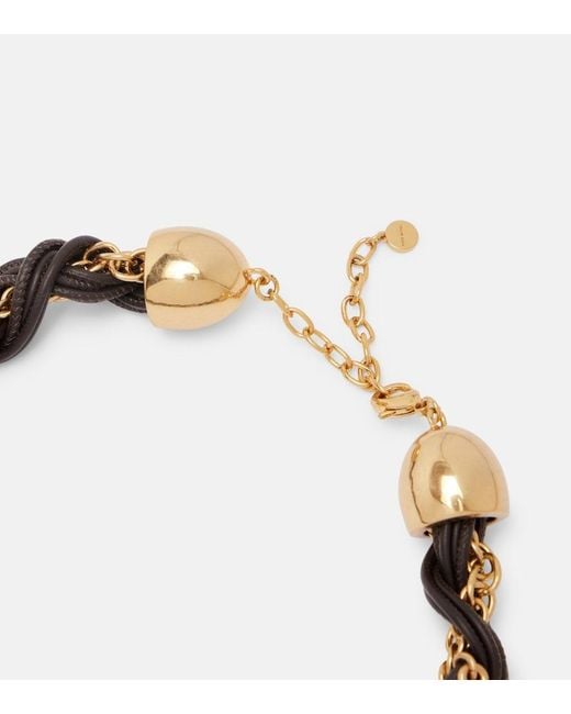 Jacquemus Metallic Pieces Leather Charm Necklace
