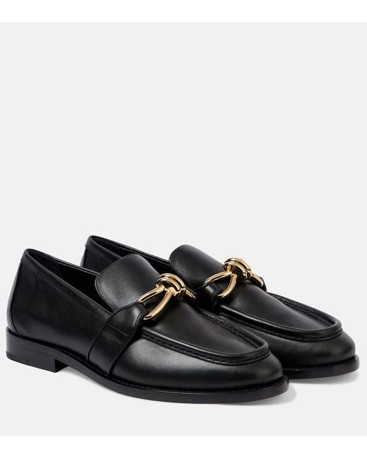 Bottega Veneta Black Astaire Knot Leather Loafers