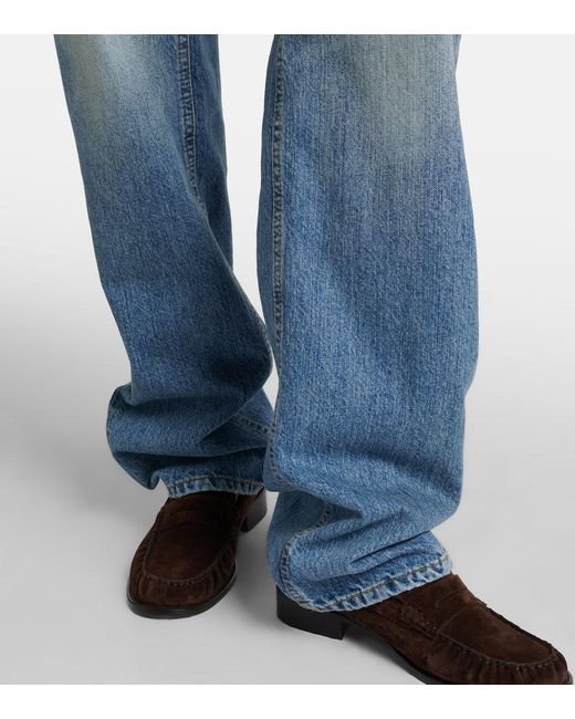 FRAME Blue The Stack Wide-Leg Jeans