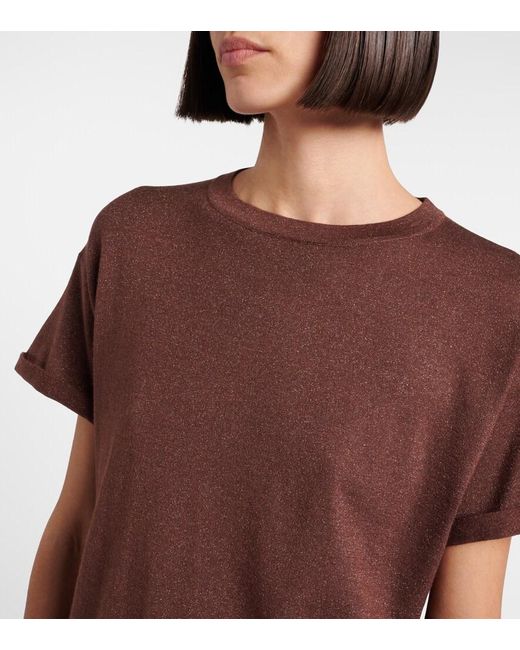 Brunello Cucinelli Brown Cashmere And Silk-Blend Lame Sweater