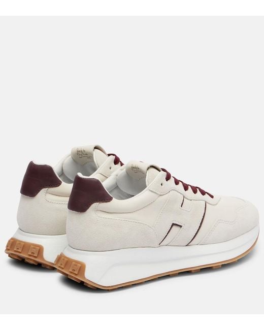 Hogan White H641 Suede Platform Sneakers