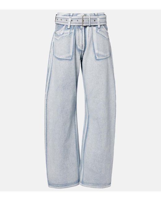 Jeans Anchos Page Con Cinturon Acne de color Blue