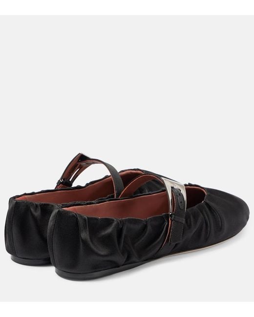 Paris Texas Black Sveva Satin Ballet Flats