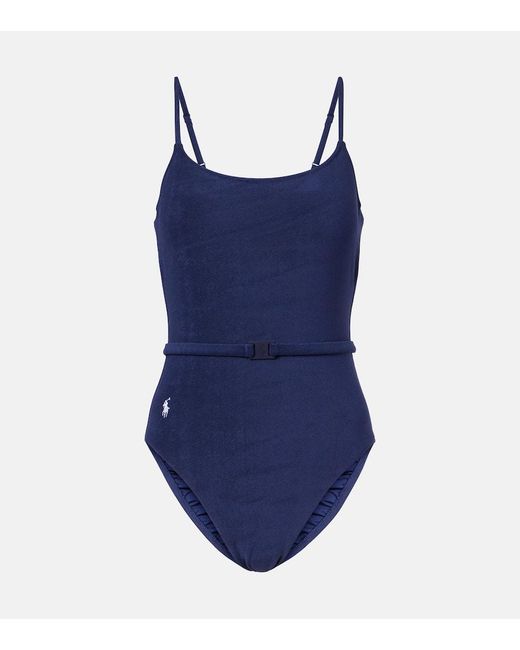 Polo Ralph Lauren Blue Belted Kennedy 1Pc Swimsuit