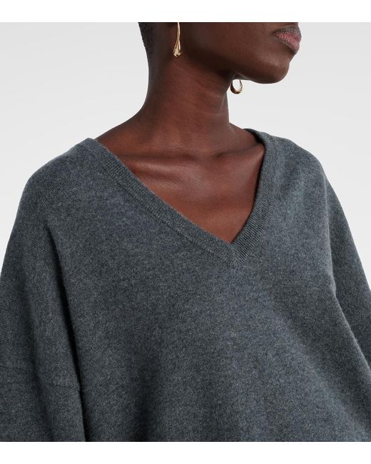 Extreme Cashmere Gray N°224 Clash Cashmere-Blend Sweater