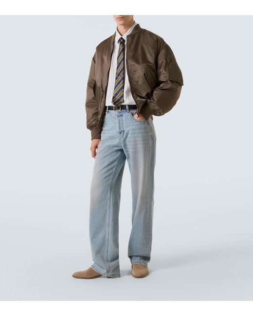 Saint Laurent Green Padded Twill Bomber Jacket for men