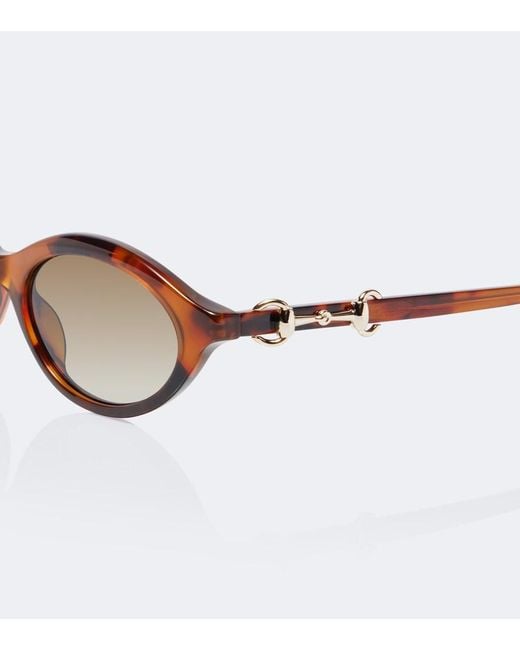 Gucci Brown Horsebit Round Sunglasses