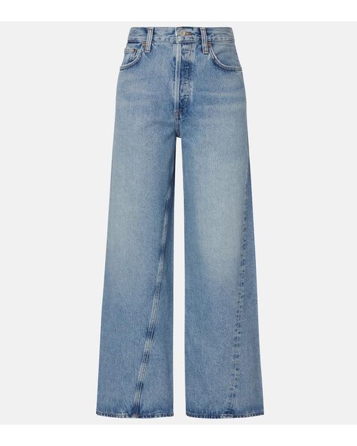 Agolde Blue Twist Low-Rise Wide-Leg Jeans