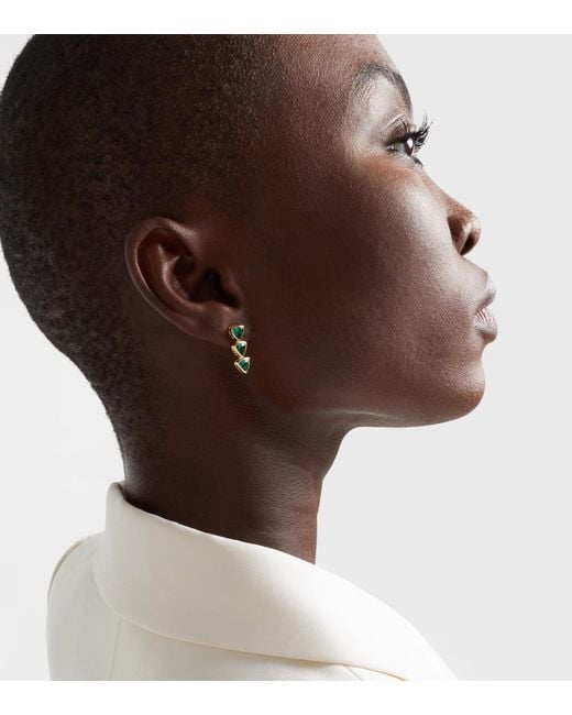 Anita Ko Green 18Kt Drop Earrings With Emeralds