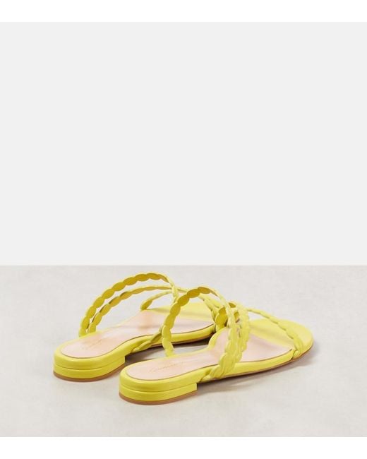Gianvito Rossi Yellow Leather Sandals