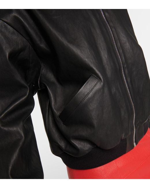 Stouls Black Pharrell Leather Bomber Jacket