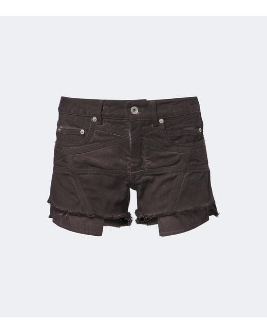 Rick Owens Black Lana Denim Shorts