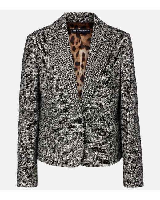 Dolce & Gabbana Black Wool, Silk, And Alpaca-Blend Jacket