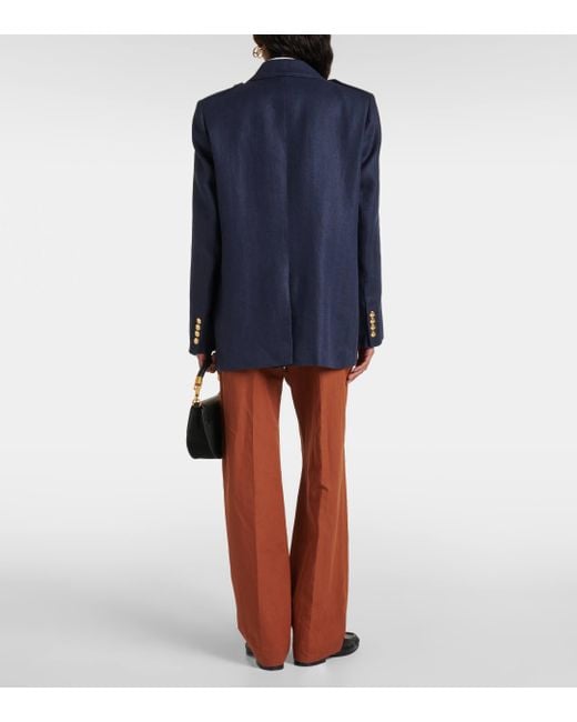 Blazé Milano Blue Flap Tailored Linen Blazer
