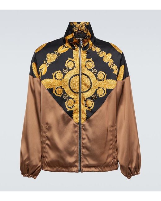 Versace Multicolor Baroque Print Techno Fabric Jacket For for men